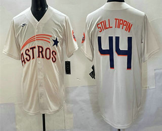 Men's Houston Astros #44 Still Tippin Cream Throwback Cooperstown Collection Limited Stitched Jersey