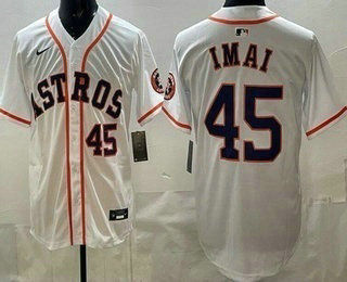 Men's Houston Astros #45 Tatsuya Imai White Limited Jersey
