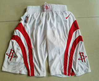 Men's Houston Rockets New White 2017-2018 Nike Swingman Stitched NBA Shorts