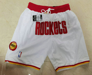 Men's Houston Rockets White With Houston Just Don Shorts Swingman Shorts