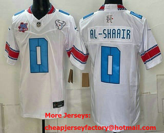 Men's Houston Texans #0 Azeez Al-Shaair White 2026 25TH Patch FUSE Rivalries Collection Limited Jersey
