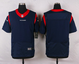 Men's Houston Texans Blank Navy Blue Team Color NFL Nike Elite Jersey