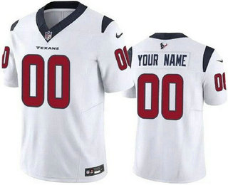 Men's Houston Texans Customized Limited White FUSE Vapor Jersey