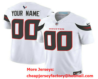 Men's Houston Texans Customized White 2024 FUSE Vapor Stitched jersey