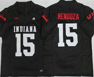 Men's Indiana Hoosiers #15 Fernando Mendoza Black FUSE College Football Jersey
