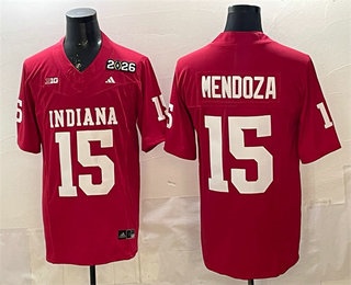 Men's Indiana Hoosiers #15 Fernando Mendoza Red 2026 Champions College Football Jersey