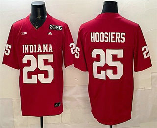 Men's Indiana Hoosiers #25 Hoosiers Red FUSE 2026 Champions College Football Jersey