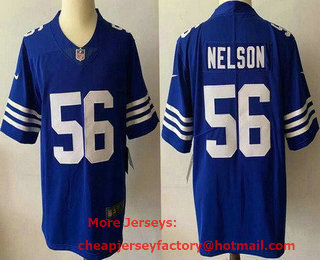 Men's Indianapolis Colts #56 Quenton Nelson NEW Blue 2021 Vapor Untouchable Stitched NFL Nike Limited Jersey