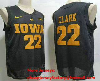Men's Iowa Hawkeyes #22 Caitlin Clark Black College Basketball Jersey