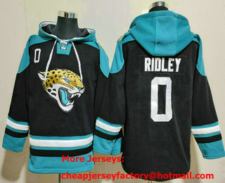Men's Jacksonville Jaguars #0 Calvin Ridley Black Ageless Must Have Lace Up Pullover Hoodie