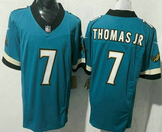 Men's Jacksonville Jaguars #7 Brian Thomas Jr Limited Green Throwback FUSE Vapor Jersey