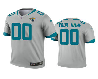 Men's Jacksonville Jaguars Custom Silver Inverted Legend Jersey