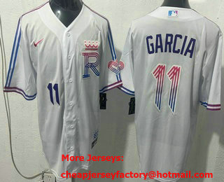 Men's Kansas City Royals #11 Maikel Garcia White 2026 City Connect Stadium Jersey
