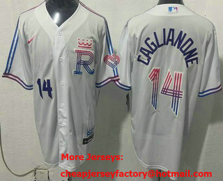 Men's Kansas City Royals #14 Jac Caglianone White 2026 City Connect Stadium Jersey