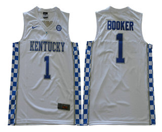 Men's Kentucky Wildcats #1 Devin Booker White College Basketball 2017 Nike Swingman Stitched NCAA Jersey