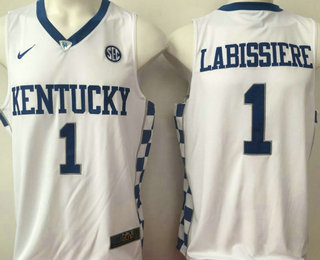 Men's Kentucky Wildcats #1 Skal Labissiere White College Basketball 2017 Nike Swingman Stitched NCAA Jersey