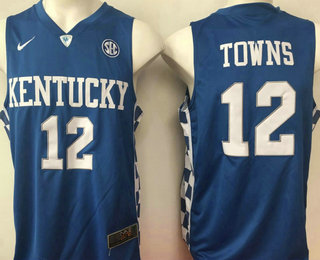 Men's Kentucky Wildcats #12 Karl-Anthony Towns Royal Blue College Basketball 2017 Nike Swingman Stitched NCAA Jersey