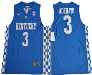 Men's Kentucky Wildcats #3 Edrice Adebayo Royal Blue College Basketball 2017 Nike Swingman Stitched NCAA Jersey