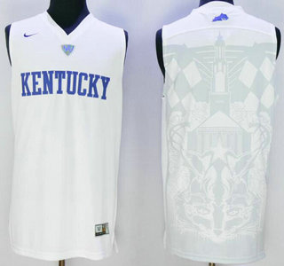 Men's Kentucky Wildcats Blank White 2016 College Basketball Swingman Jersey