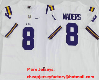 Men's LSU Tigers #8 Malik Nabers White Vapor Stitched Nike Jersey