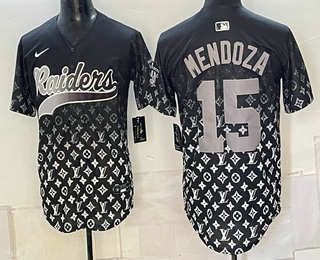 Men's Las Vegas Raiders #15 Fernando Mendoza Black Limited Stitched Baseball Jersey