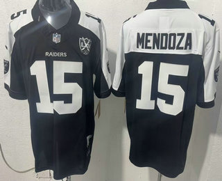 Men's Las Vegas Raiders #15 Fernando Mendoza Limited Black Thanksgiving FUSE Vapor Jersey