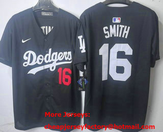Men's Los Angeles Dodgers #16 Will Smith Black Limited Jersey