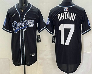 Men's Los Angeles Dodgers #17 Shohei Ohtani 2026 Black Fashion Champions Cool Base Jersey