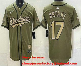 Men's Los Angeles Dodgers #17 Shohei Ohtani Military Appreciation Game Day Jersey