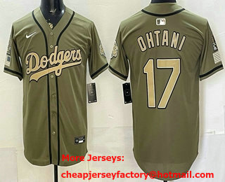 Men's Los Angeles Dodgers #17 Shohei Ohtani Olive 2025 World Series Champions Limited Jersey