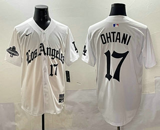 Men's Los Angeles Dodgers #17 Shohei Ohtani White 2025 LA Limited Stitched Jersey