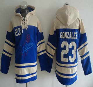 Men's Los Angeles Dodgers #23 Adrian Gonzalez Blue Alternate MLB Hoodie