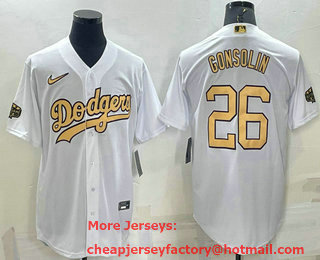 Men's Los Angeles Dodgers #26 Tony Gonsolin White 2022 All Star Stitched Cool Base Nike Jersey