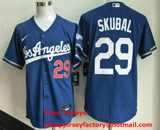 Men's Los Angeles Dodgers #29 Tarik Skubal Blue Alternate Stadium Jersey