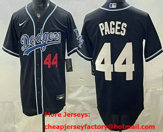 Men's Los Angeles Dodgers #44 Andy Pages Black Fashion Baseball Jersey