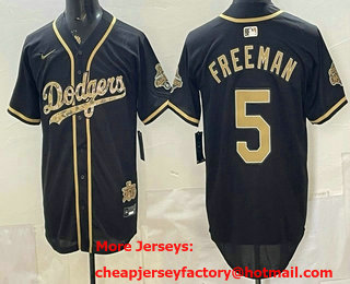 Men's Los Angeles Dodgers #5 Freddie Freeman Black 2026 Armed Forces Day Jersey