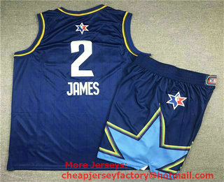 Men's Los Angeles Lakers #2 LeBron James Blue Jordan Brand 2020 All-Star Game Swingman Stitched NBA Jersey With Shorts