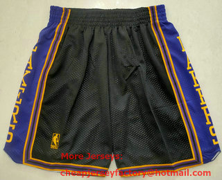 Men's Los Angeles Lakers Black Gold NBA Just Don Swingman Throwback Shorts