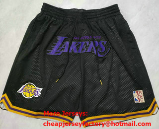 Men's Los Angeles Lakers Black Just Don Shorts