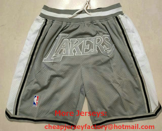 Men's Los Angeles Lakers Grey MVP Just Don Swingman Throwback Shorts