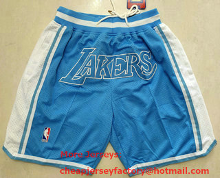 Men's Los Angeles Lakers Light Blue Just Don Swingman Throwback Shorts