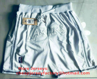 Men's Los Angeles Lakers White MVP Just Don AU Throwback Shorts