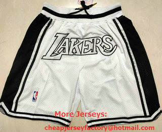 Men's Los Angeles Lakers White MVP Just Don Swingman Throwback Shorts
