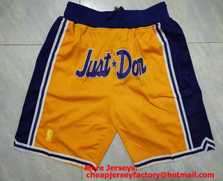 Men's Los Angeles Lakers Yellow Just Don Shorts Swingman Shorts