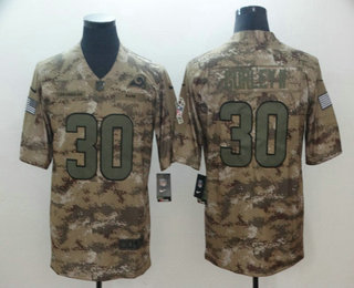 Men's Los Angeles Rams #30 Todd Gurley II 2018 Camo Salute to Service Stitched NFL Nike Limited Jersey