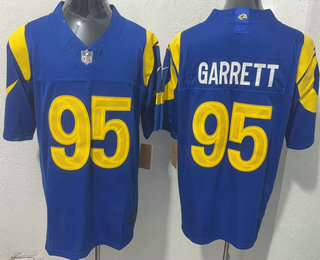 Men's Los Angeles Rams #95 Myles Garrett Limited Blue FUSE Vapor Jersey