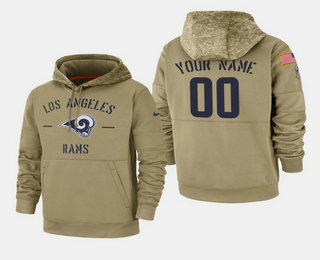 Men's Los Angeles Rams Custom 2019 Salute to Service Sideline Therma Pullover Hoodie