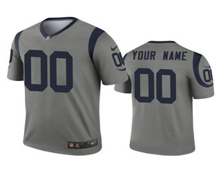 Men's Los Angeles Rams Custom Gray Inverted Legend Jersey