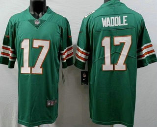 Men's Miami Dolphins #17 Jaylen Waddle Limited Aqua Alternate Vapor Jersey