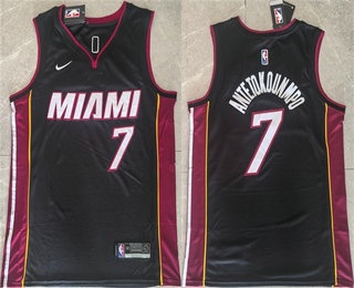 Men's Miami Heat #7 Giannis Antetokounmpo Black Icon Swingman Jersey